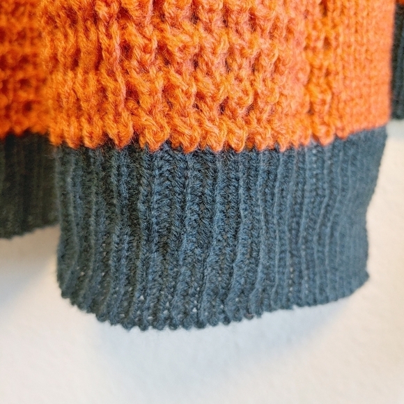 Umgee Open Front Knit Cardigan Colorblock Stripes Sweater Sz L - Picture 7 of 9